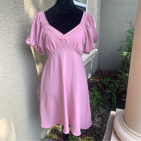 Pie In The Sky Dresses & Skirts - Blush Pink Peasant Mini Dress
